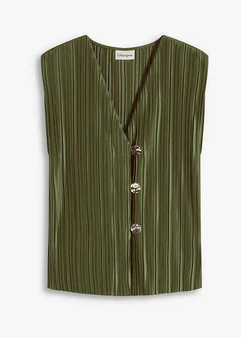 Topp i plissert materiale, bonprix