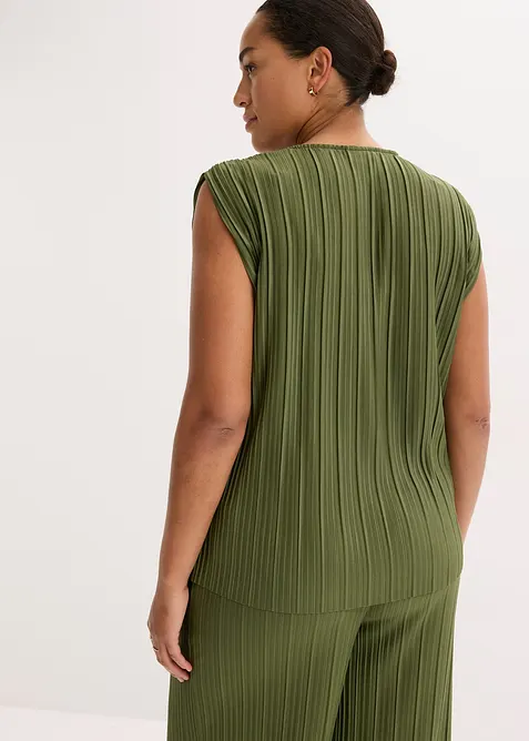 Topp i plissert materiale, bonprix