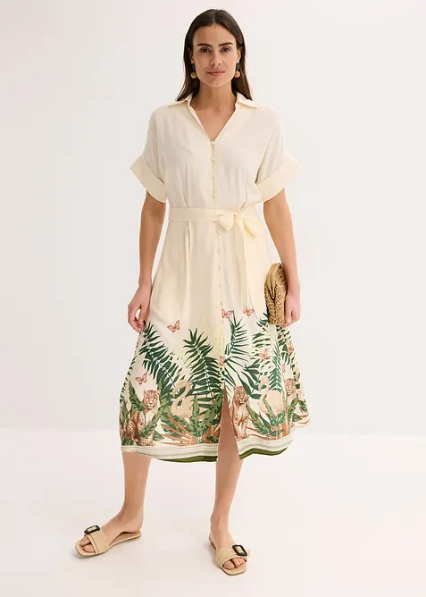 Skjortekjole med bordtrykk, bonprix