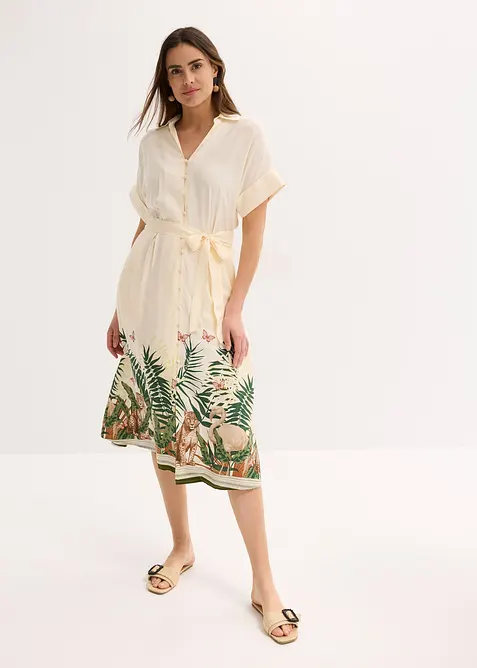 Skjortekjole med bordtrykk, bonprix