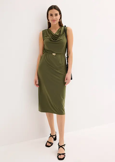 Trikotkjole med belte (2-delt sett), bonprix