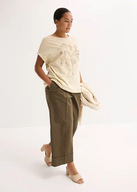 Topp i bomull med applikerte nagler, bonprix