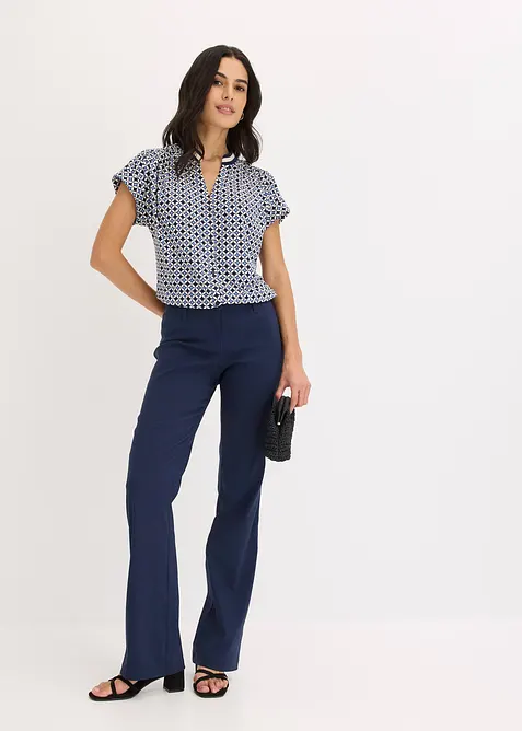 Trikotbluse med trykk, bonprix