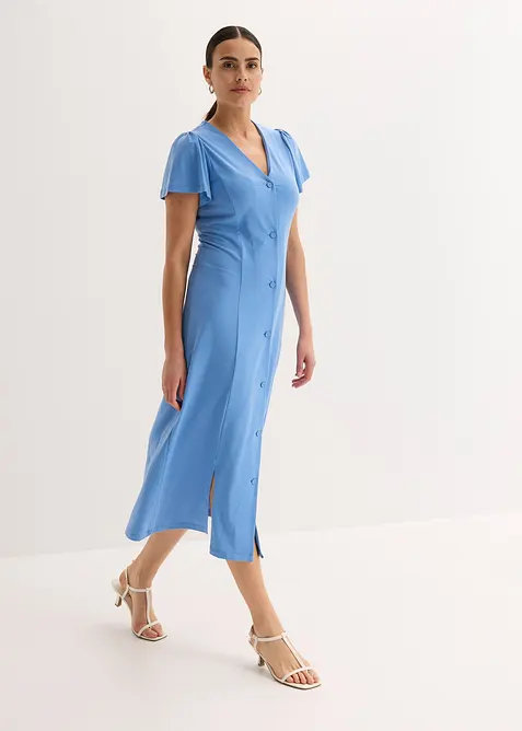 Trikotkjole med splitt, bonprix