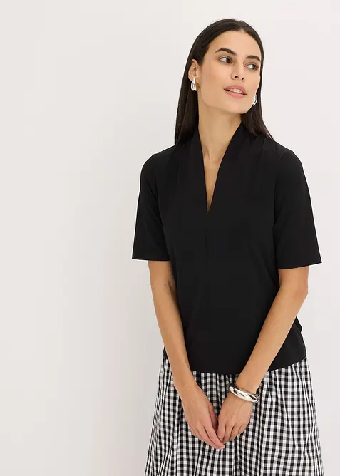 Topp med elegant krage, bonprix