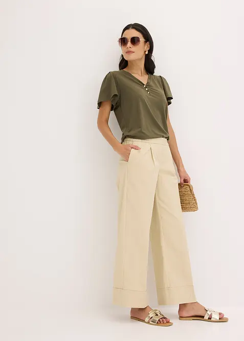 Topp med viskose og knapper, bonprix