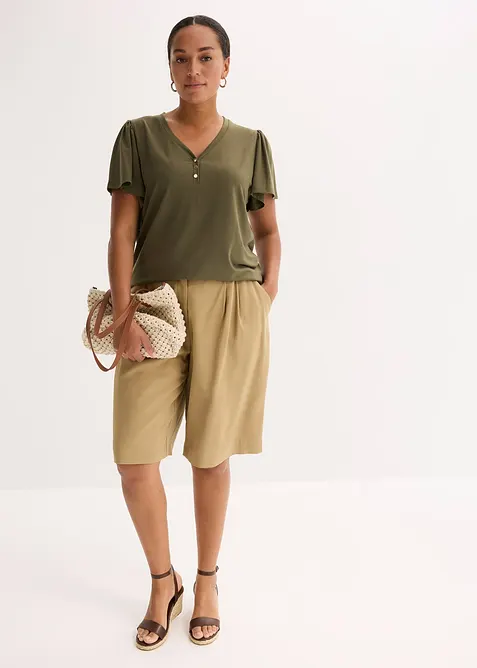 Topp med viskose og knapper, bonprix