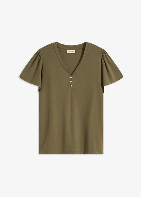 Topp med viskose og knapper, bonprix