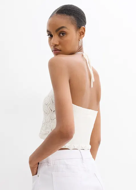 Halterneck-topp i strikket materiale, bonprix
