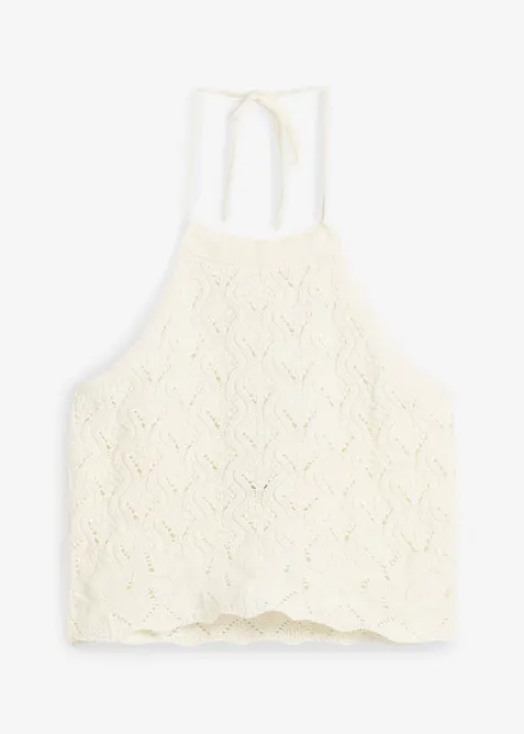 Halterneck-topp i strikket materiale, bonprix