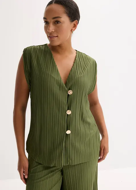 Topp i plissert materiale, bonprix