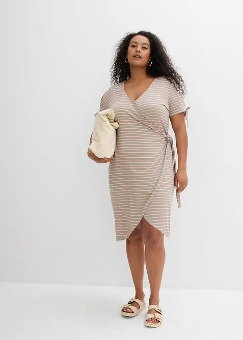 Omslagskjole i lett viskose-/elastanmiks, bonprix