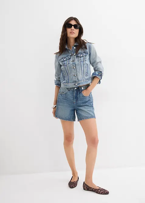 Denimshorts Mid Waist, Low stretch, bonprix