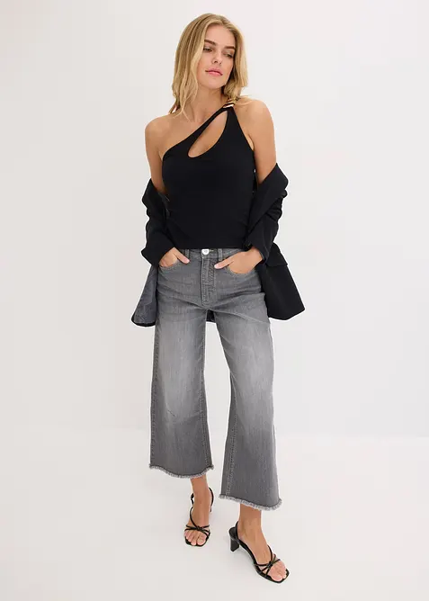 One-shoulder-topp med smykkedetalj, bonprix