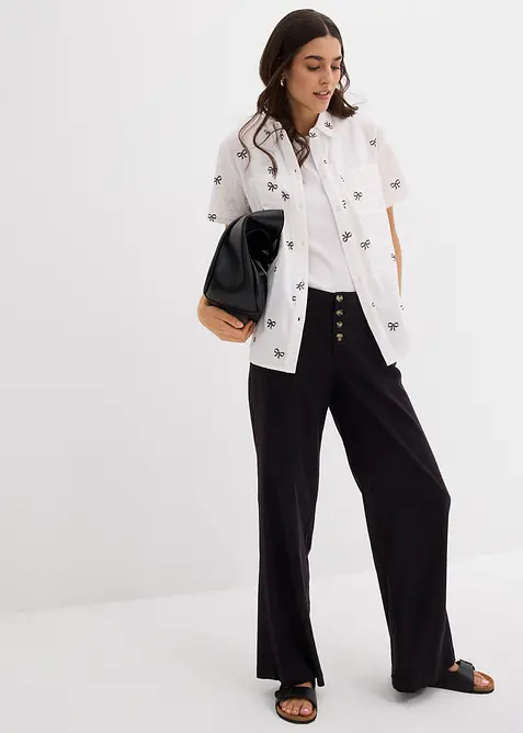 Kortermet bluse av musselin, bonprix