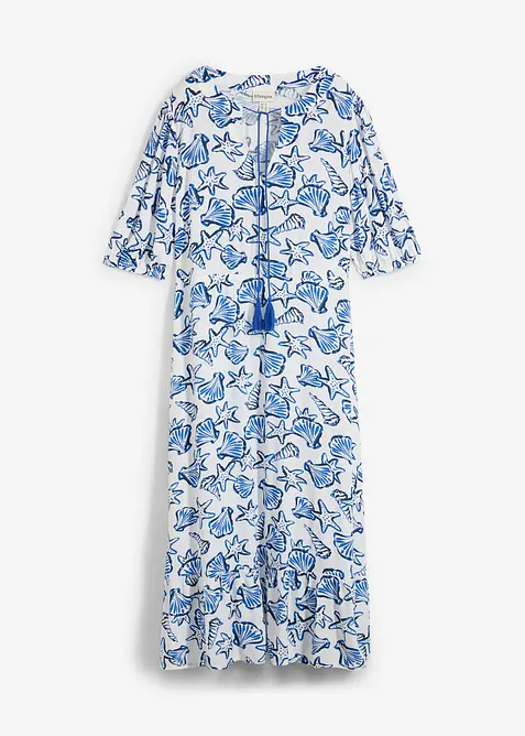 Vid, krinklet kjole i viskose, bonprix