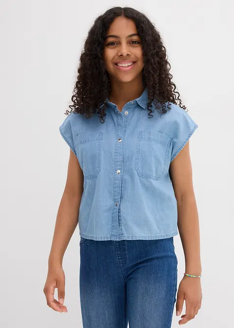 Jeansbluse i lett denim, bonprix
