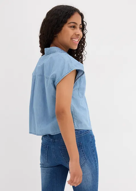 Jeansbluse i lett denim, bonprix