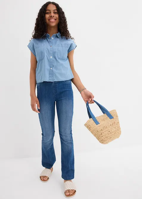 Jeansbluse i lett denim, bonprix