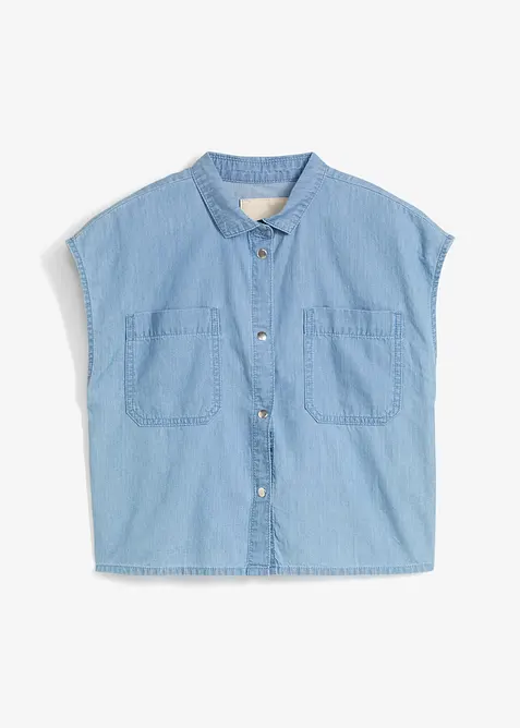 Jeansbluse i lett denim, bonprix