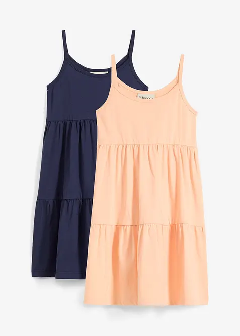 Jerseykjole i 100% økologisk bomull (2-pack), bonprix