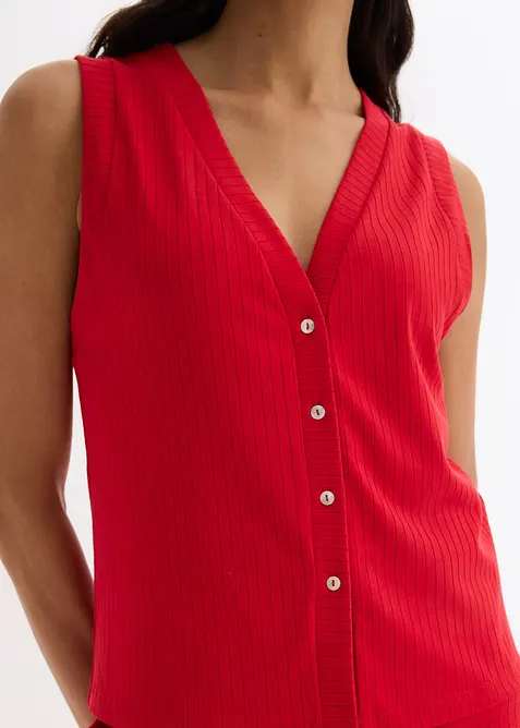 Ribbet vest i strikket stil, bonprix