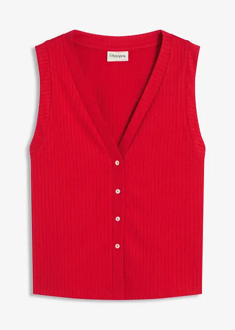 Ribbet vest i strikket stil, bonprix