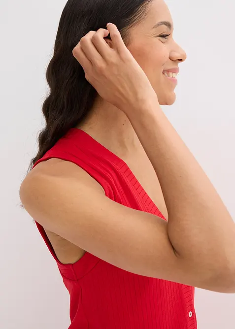 Ribbet vest i strikket stil, bonprix