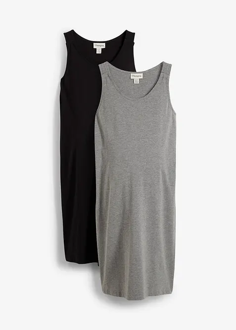 2-i-1-mamma- og ammekjole av bomullsjersey (2-pack), bonprix