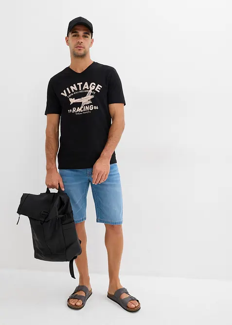 Bermudashorts i sweat-denim, Slim Fit (2-pack), bonprix