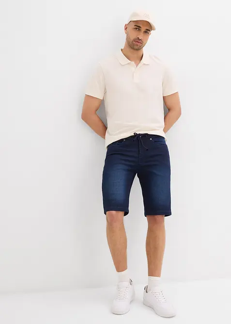 Sweat bermudashorts i denim med komfortlinning, Regular Fit (2-pack), bonprix