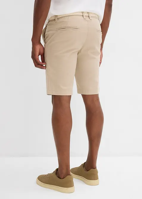 Stretchbermuda med belte, Regular Fit, bonprix