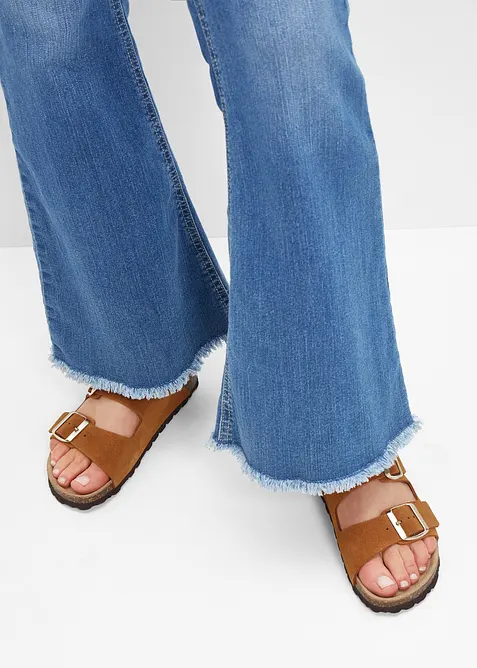 Slip-in sandaler i skinn, bonprix