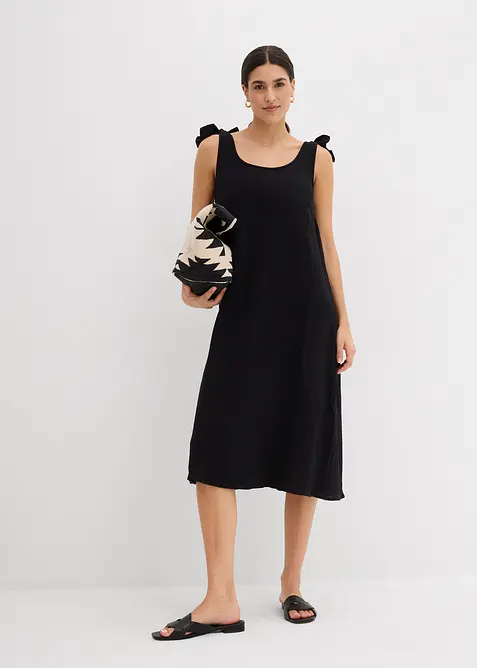 Stroppekjole i myk musselin, bonprix