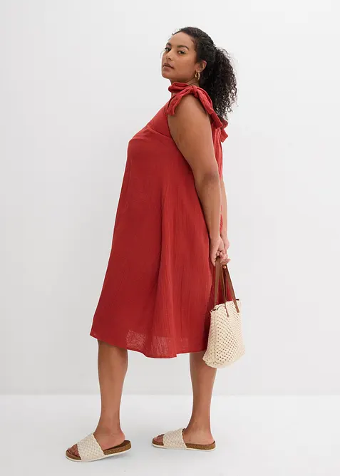 Stroppekjole i myk musselin, bonprix