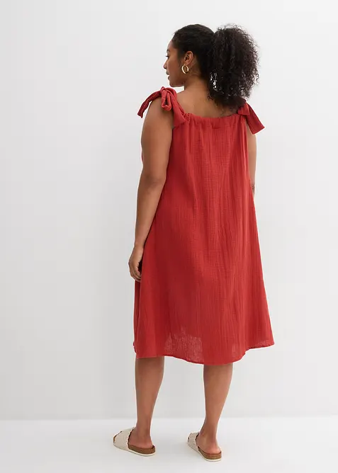 Stroppekjole i myk musselin, bonprix