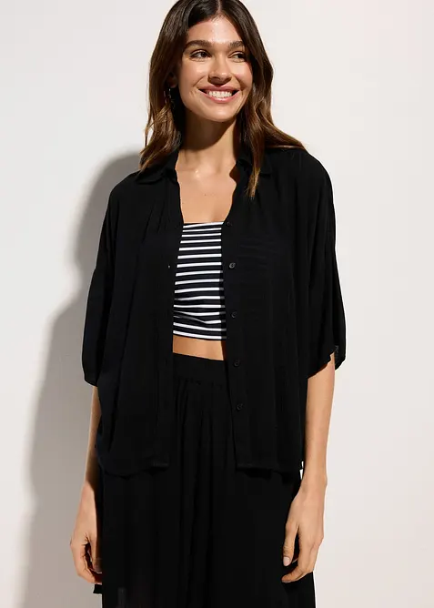 Kort strandbluse i lett viskose, bonprix
