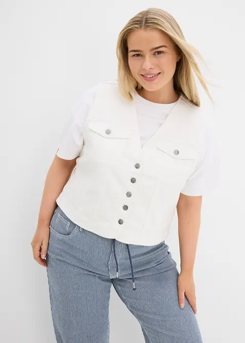 Jeansvest med stretch, bonprix