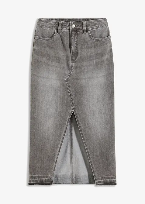 Jeansskj&oslash;rt med splitt, bonprix