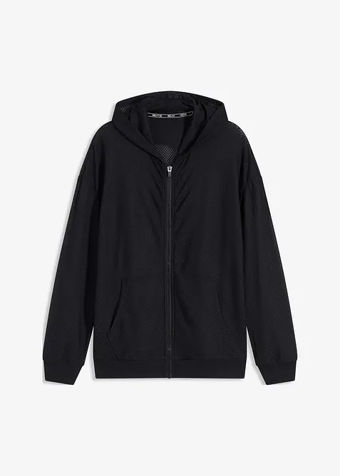 Transparent treningsjakke i mesh, oversized, bonprix