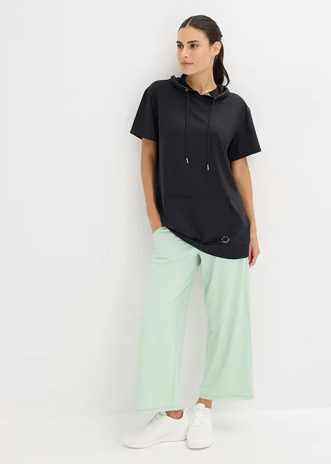 Oversized treningstopp med hette, hurtigtørkende, bonprix