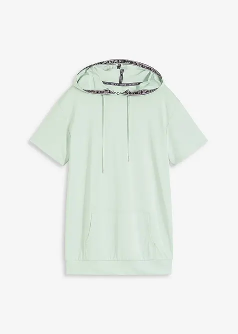 Oversized treningstopp med hette, hurtigtørkende, bonprix