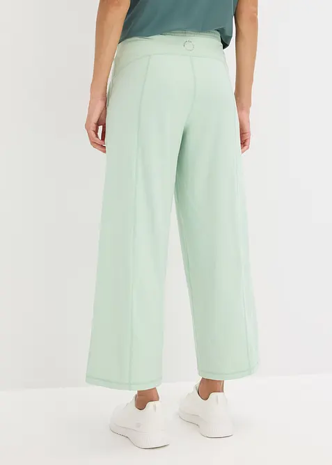 Behagelig treningsbukse i hurtigtørkende materiale med vide ben, bonprix