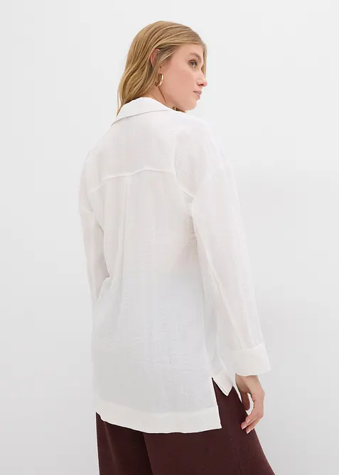 Skjortebluse i lett viskosemiks, bonprix