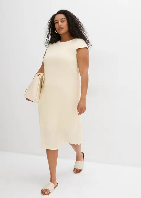 Midikjole i strikket look, bonprix