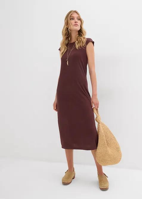 Midikjole i strikket look, bonprix