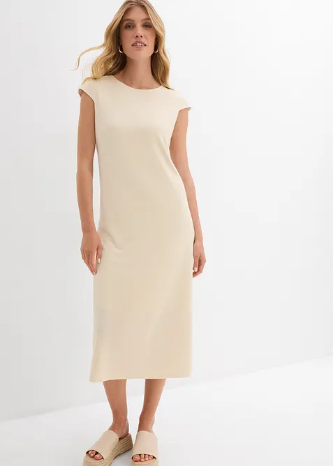 Midikjole i strikket look, bonprix