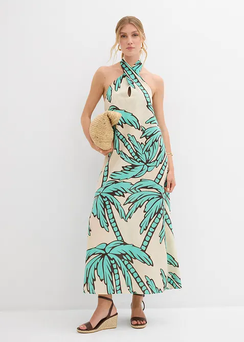 Halterneck kjole i A-fasong, bonprix