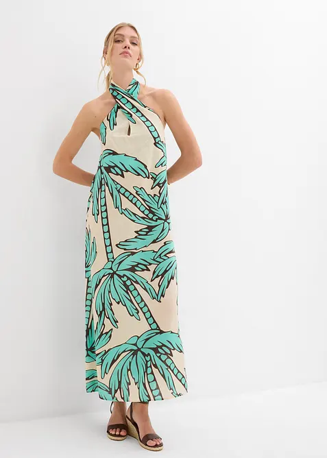 Halterneck kjole i A-fasong, bonprix