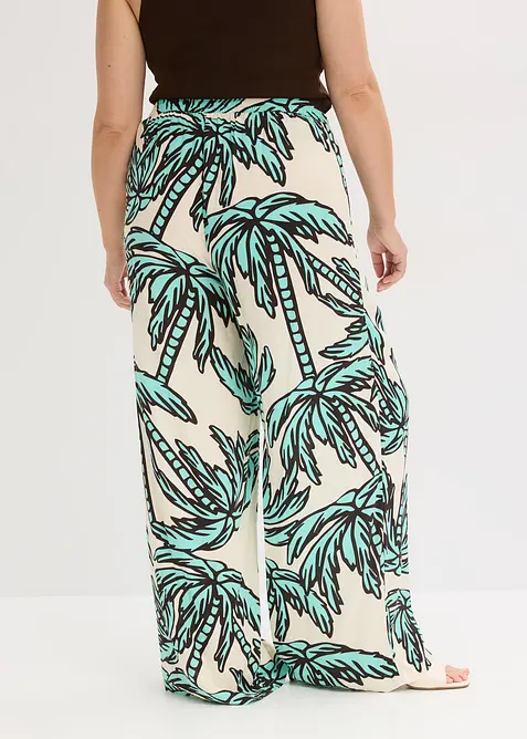 Bukse i lett viskose med vide ben, bonprix